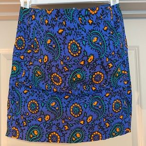 J Crew Women’s Royal Blue Pattern Mini Skirt Size 00
